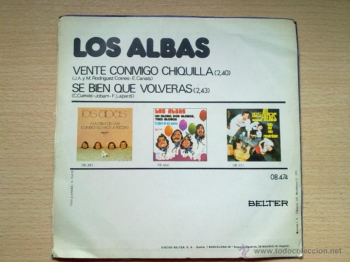 Discos de vinilo: LOS ALBAS-VENTE CONMIGO CHIQUILLA - Foto 2