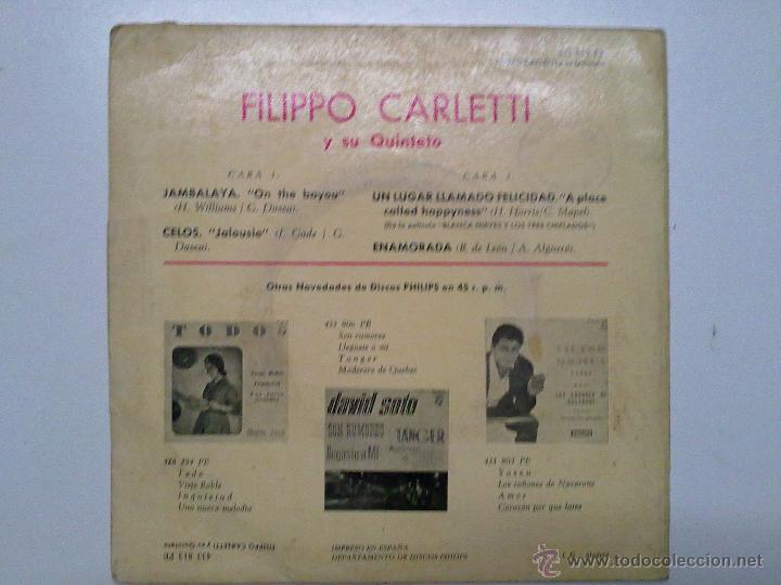 Discos de vinilo: FILIPPO CARLETTI Y SU QUINTETO - Foto 2