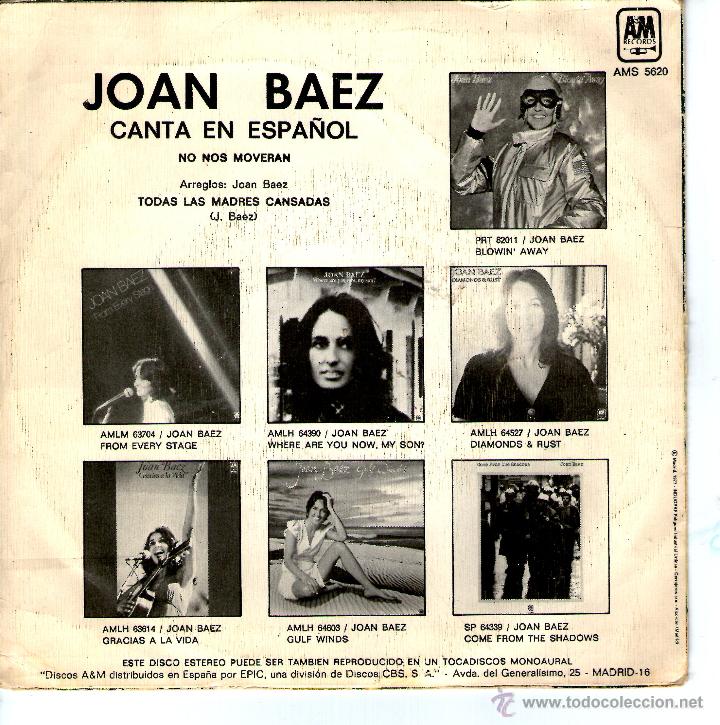 Discos de vinilo: JOAN BAEZ - NO NOS MOVERAN - Foto 2