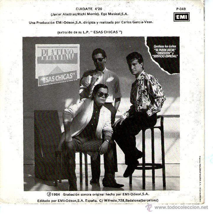 Discos de vinilo: PLATINO - C&Uacute;IDATE - SINGLE EMI 1984 PROMO - Foto 2