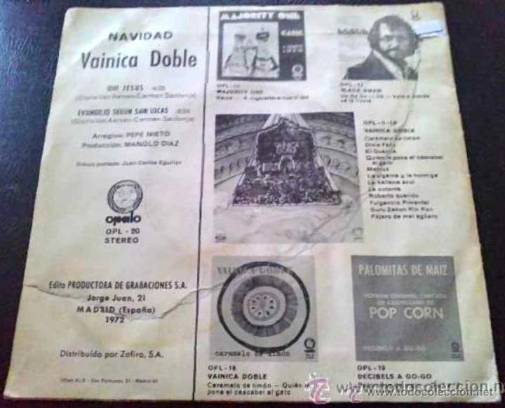 Discos de vinilo: VAINICA DOBLE, NAVIDAD - SINGLE ORIGINAL - Foto 2