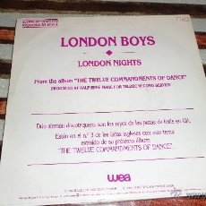 Discos de vinilo: SINGLE VINILO PROMO - LONDON BOYS - LONDON NIGHTS. Lote 43030591
