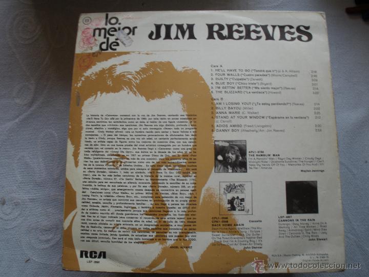 Discos de vinilo: LO MEJOR DE JIM REEVES - Foto 2