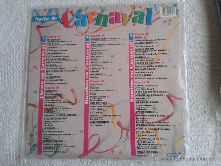 Discos de vinilo: DISCO DE VINILO NOCHE DE CARNAVAL 3 DISCOS - Foto 2