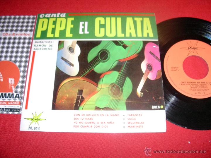 Vinyl records: pepe el culata guitarrista  ramon de algeciras  con mi bolsillo en la mano  1966  ep