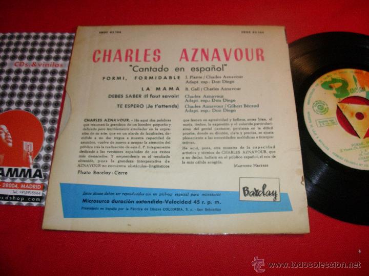 Discos de vinilo: charles aznavour formi   formidable  spain  1965   ep - Foto 2