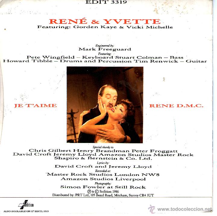 Discos de vinilo: REN&Eacute; & YVETTE JE TAIME - Foto 2