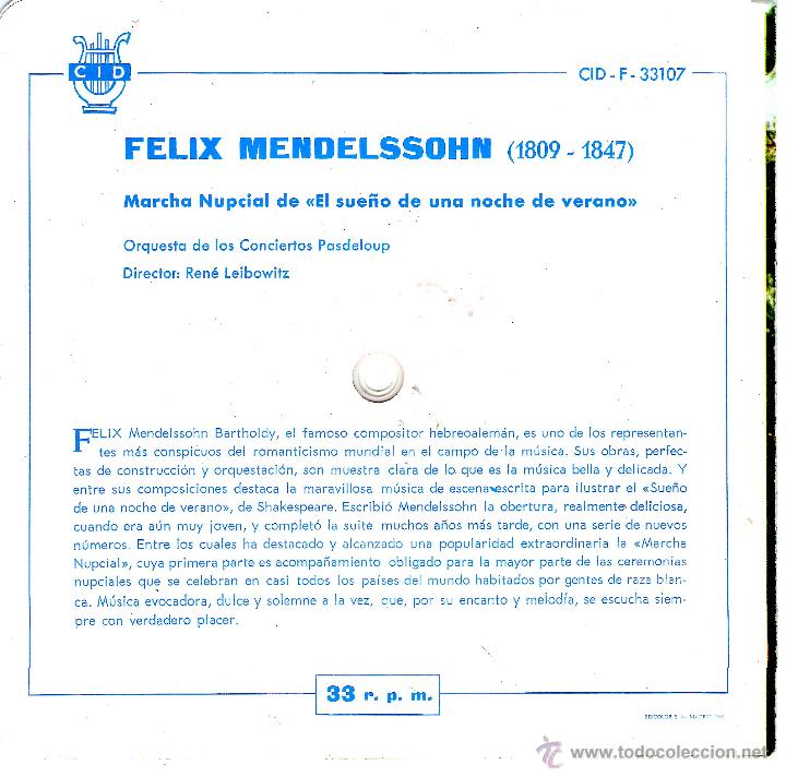 Discos de vinilo: DISCOFLEX MENDELSSOHN - Foto 2