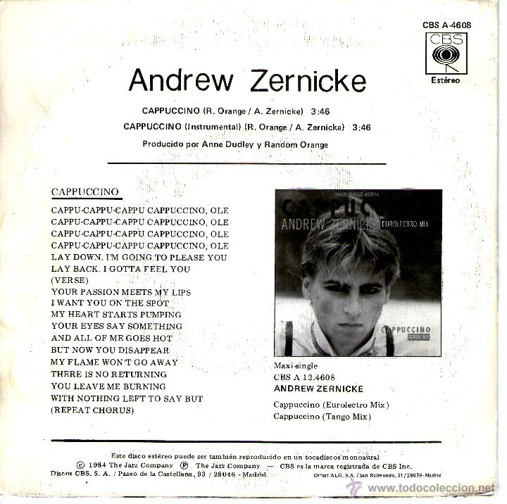 Discos de vinilo: ANDREW ZERNICKE. CAPPUCCINO - Foto 2
