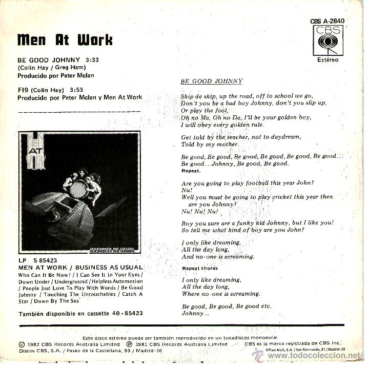Discos de vinilo: Men At Work ?&ndash; Be Good Johnny - Foto 2