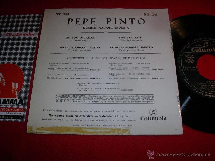 Discos de vinilo: pepe pinto asi son los celos 1959  ep - Foto 2
