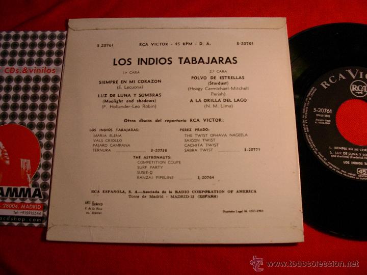 Discos de vinilo: los indios tabajaras siempre en mi corazon  1964   ep - Foto 2