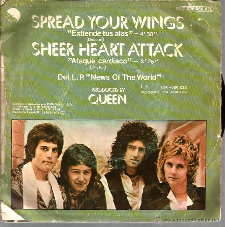 Discos de vinilo: SG QUEEN : SPREAD YOUR WINGS - Foto 2