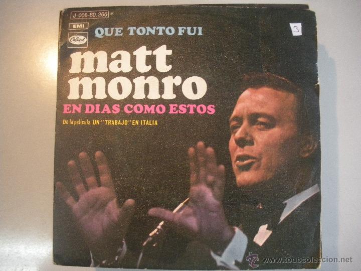 Discos de vinilo: MAGNIFICO SINGLE DE - MATT - MONRO - - Foto 1