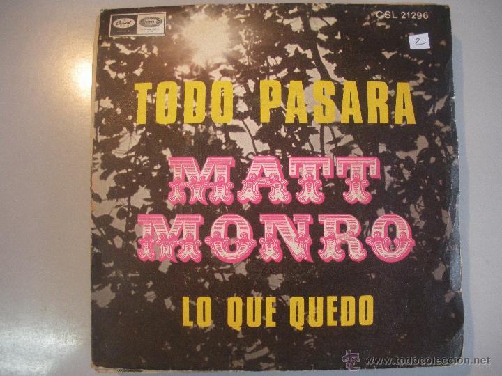 Discos de vinilo: MAGNIFICO SINGLE DE - MATT - MONRO - - Foto 1