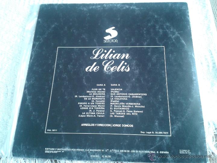 Discos de vinilo: LILIAN DE CELIS DISCO DE VINILO LP SELECTOR 1978 - Foto 2