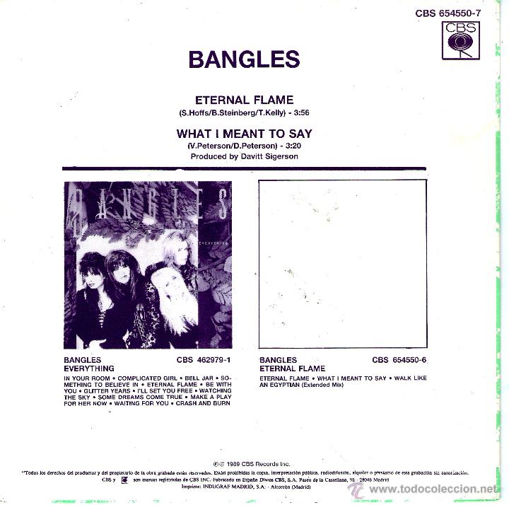 Discos de vinilo: BANGLES  ETERNAL FLAME - Foto 2