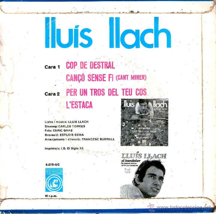 Discos de vinilo: LLUIS LLACH CANCO SENSE FI - Foto 2