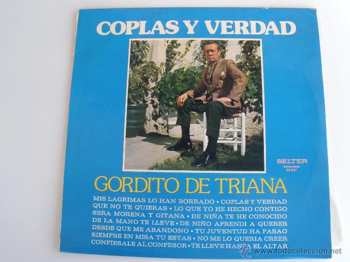 Discos de vinilo: GORDITO DE TRIANA // COPLAS Y VERDAD - Foto 1