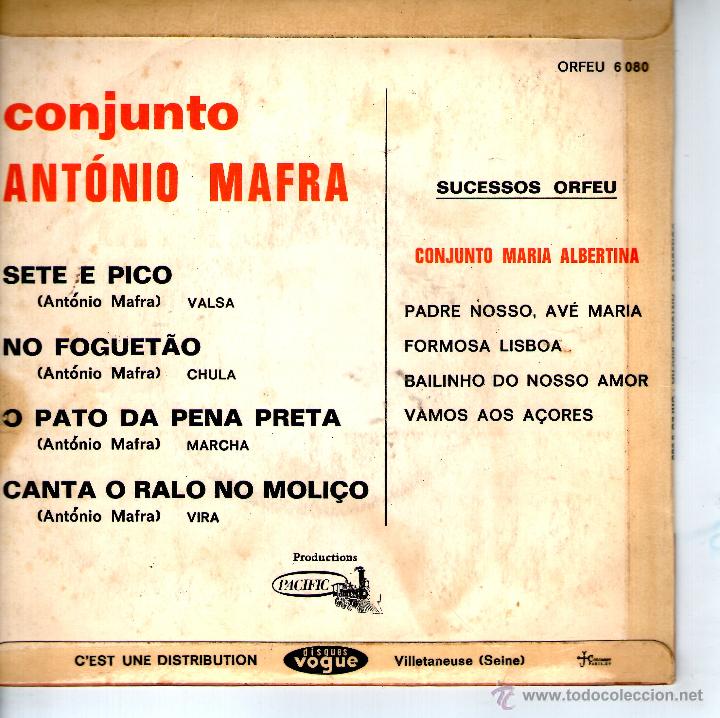 Discos de vinilo: CONJUNTO ANTONIO MAFRA - SETE E PICO + 3 - Foto 2