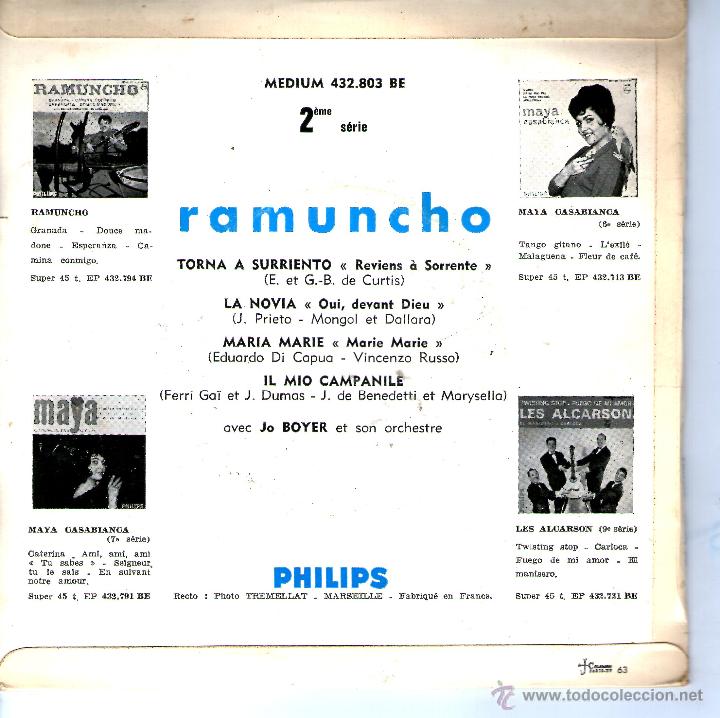 Discos de vinilo: RAMUNCHO - TORNA A SURRIENTO - Foto 2