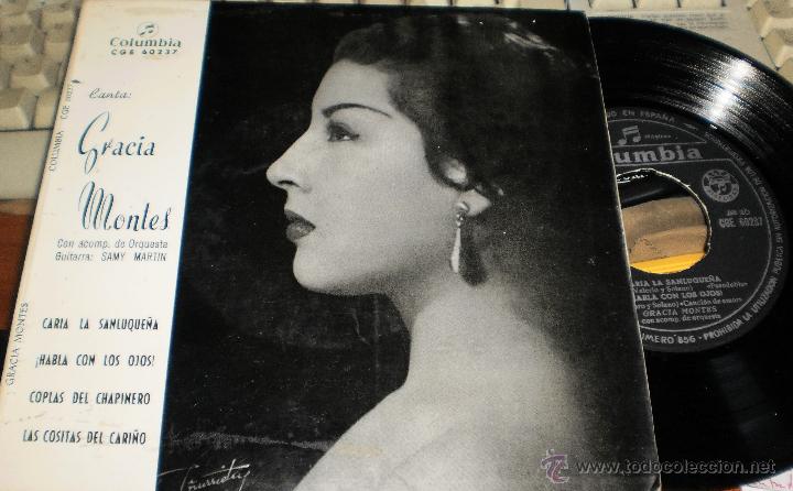 Vinyl records: gracia montes ep caria la sanluque&ntilde;a espa&ntilde;a 1960