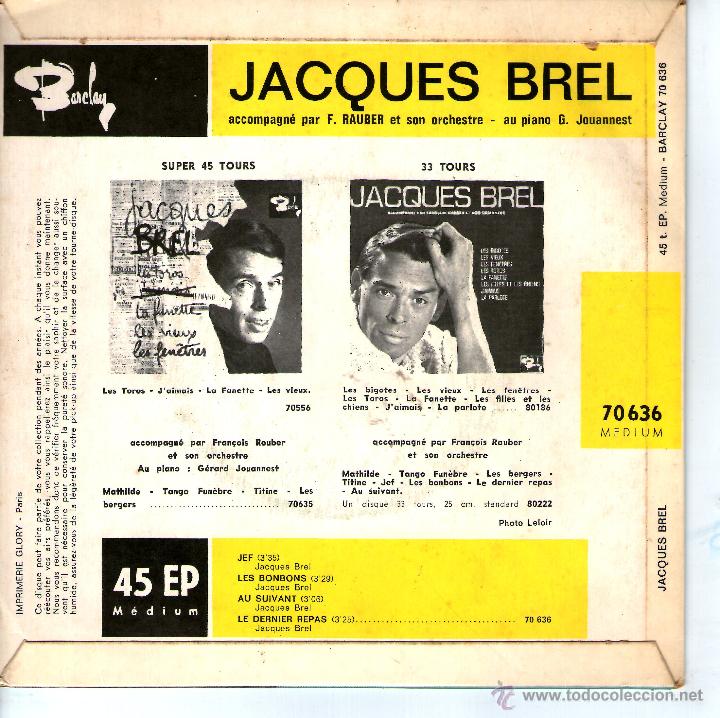 Discos de vinilo: JACQUES BREL  JEF - Foto 2