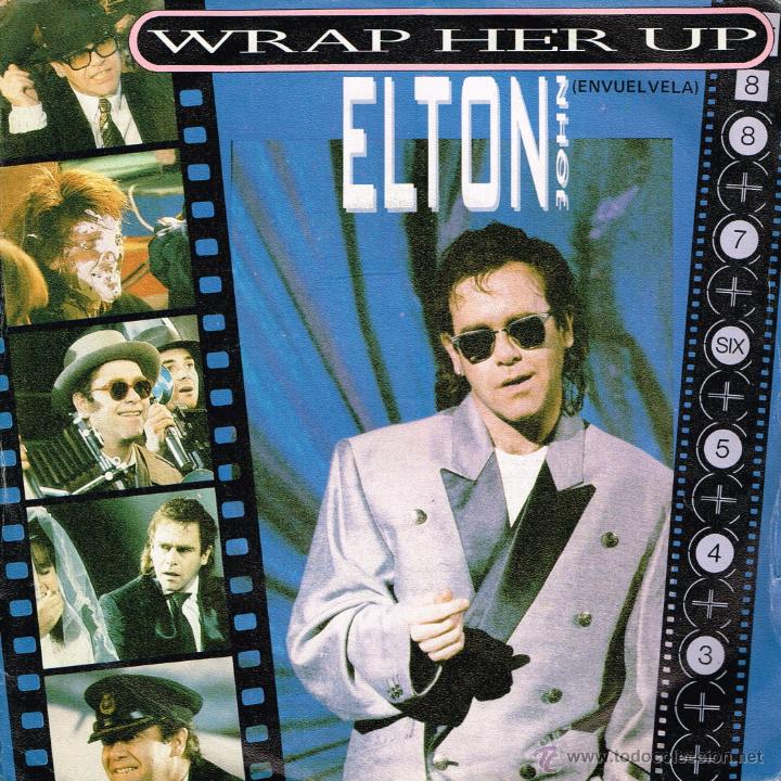 Discos de vinilo: SINGLE Elton John - Wrap Her Up / Restless. Spain 1986 - Foto 1