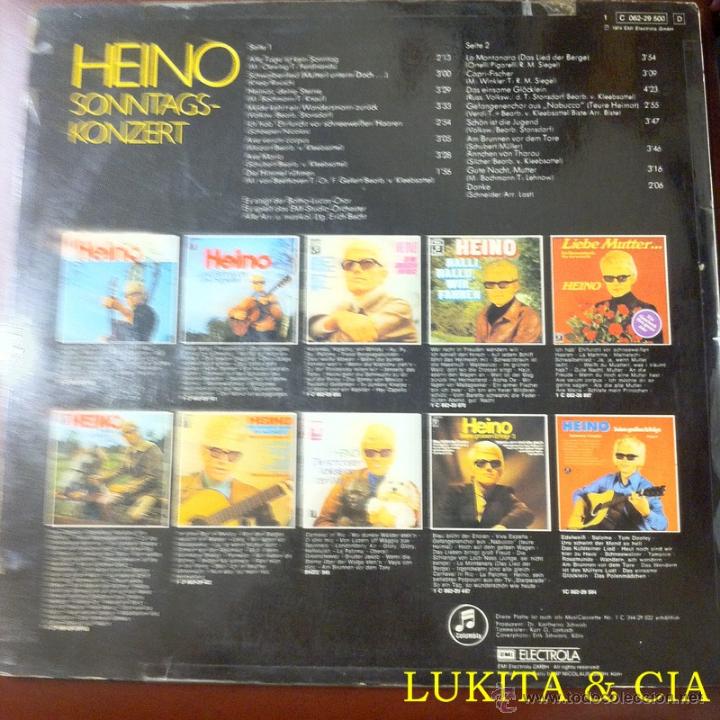 Discos de vinilo: HEINO - SONNTAGS KONZERT - EMI 1974. - Foto 2