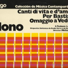 Discos de vinilo: NONO : CANTI DI VITA E D’AMORE / PER BASTIANA / OMAGGIO A VEDOVA. (LP 33 RPM. WERGO, 1977). Lote 43682846