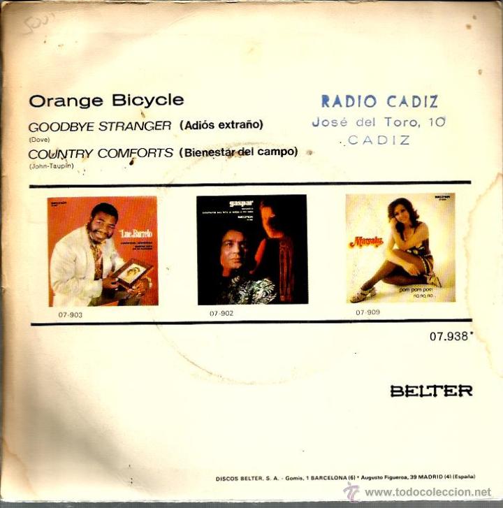 Discos de vinilo: SG ORANGE BICYCLE : GOODBYE STRANGER - Foto 2
