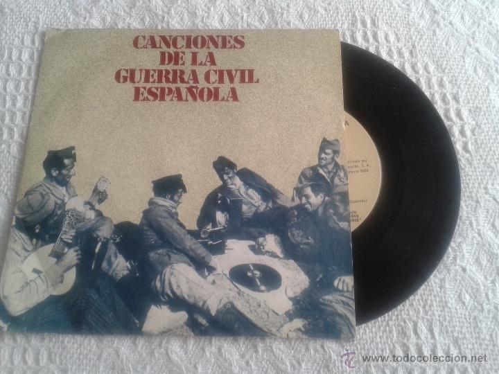 Dischi in vinile: CANCIONES DE LA GUERRA CIVIL. DISCO DE VINILO SINGLE 4 CANCIONES. FALANGISTA SOY, AY CARMELA...