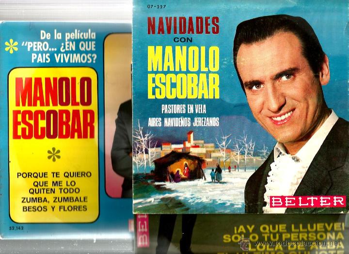 Discos de vinilo: 6 SINGLES Y EP&acute; S DE MANOLO ESCOBAR - Foto 2