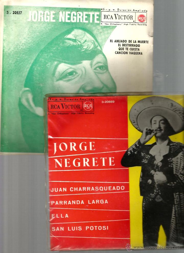 Discos de vinilo: 2 EP&acute;S DE JORGE NEGRETE - Foto 1