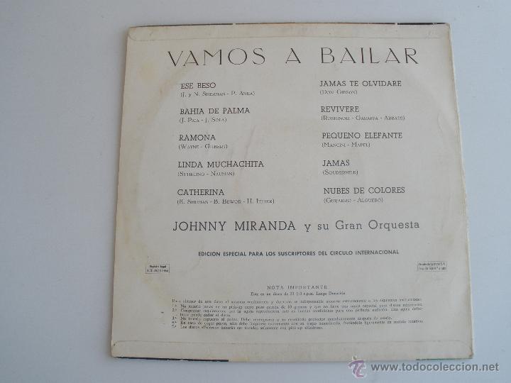 Discos de vinilo: JOHNNY MIRANDA Y SU ORQUESTA VAMOS A BAILAR - Foto 2