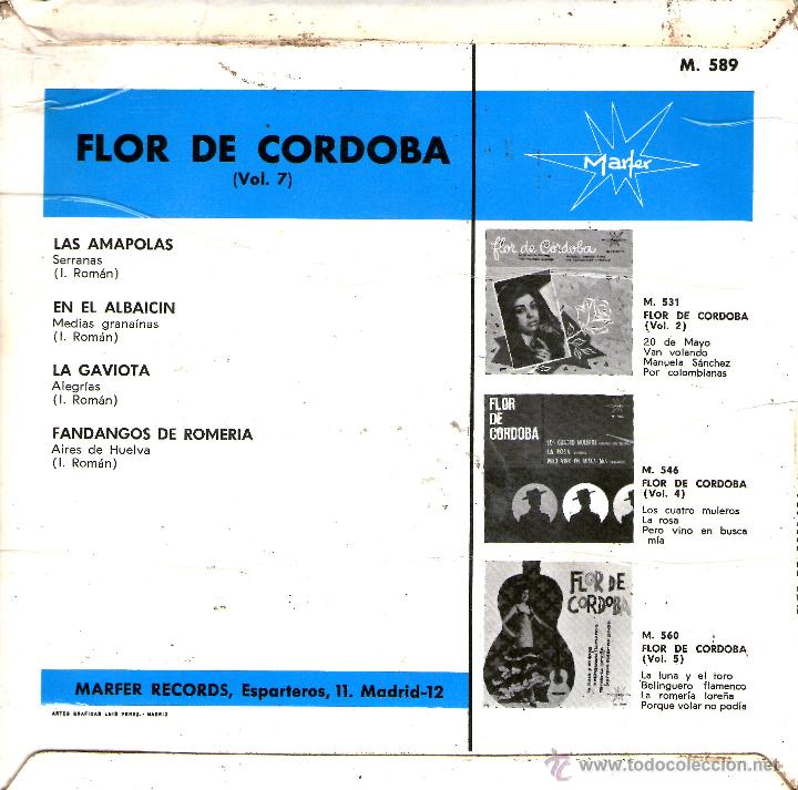 Discos de vinilo: FLOR DE CORDOBA - LAS AMAPOLAS - Foto 2
