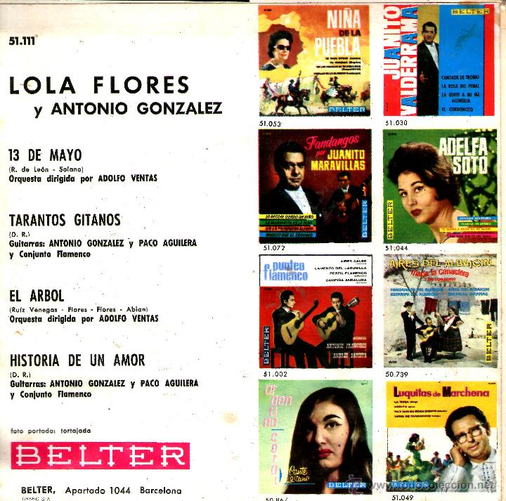 Discos de vinilo: LOLA FLORES 13 DE MAYO - Foto 2