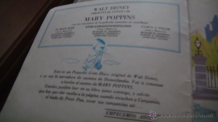 Discos de vinilo: CUENTO Y DISCO MARY POPPINS DEL A&Ntilde;O 1966 - Foto 1