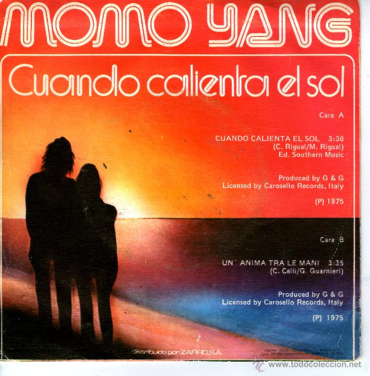 Discos de vinilo: MOMO YANG - CUANDO CALIENTA EL SOL - Foto 2