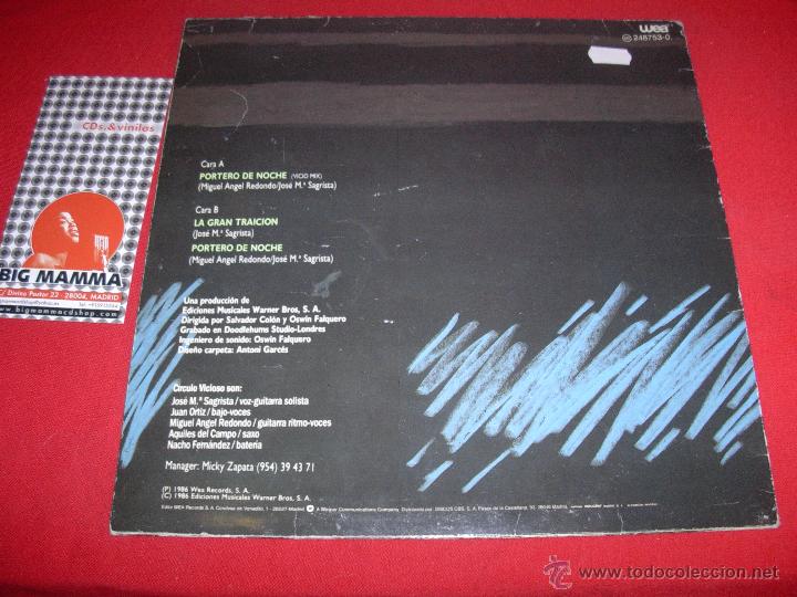 Discos de vinilo: circulo vicioso  portero de noche   1986 maxi - Foto 2