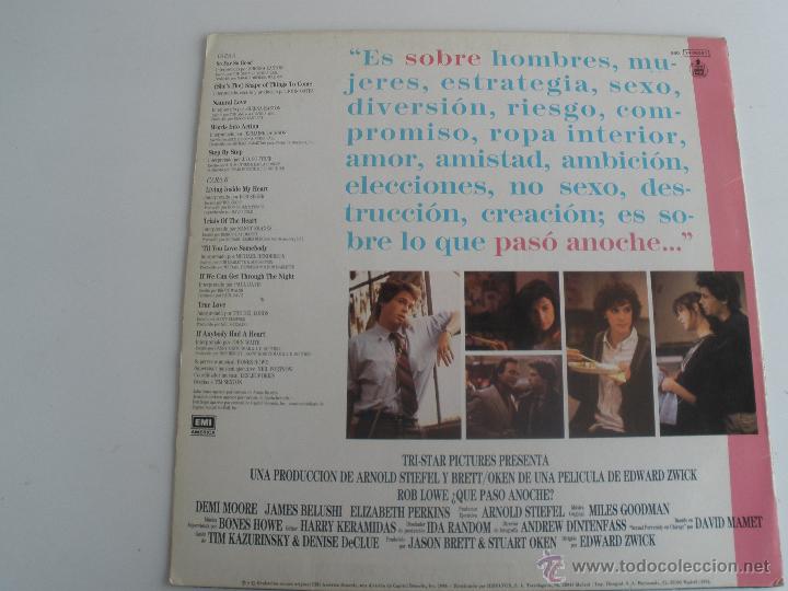 Discos de vinilo: BANDA SONORA ORIGINAL QUE PASO ANOCHE - Foto 2