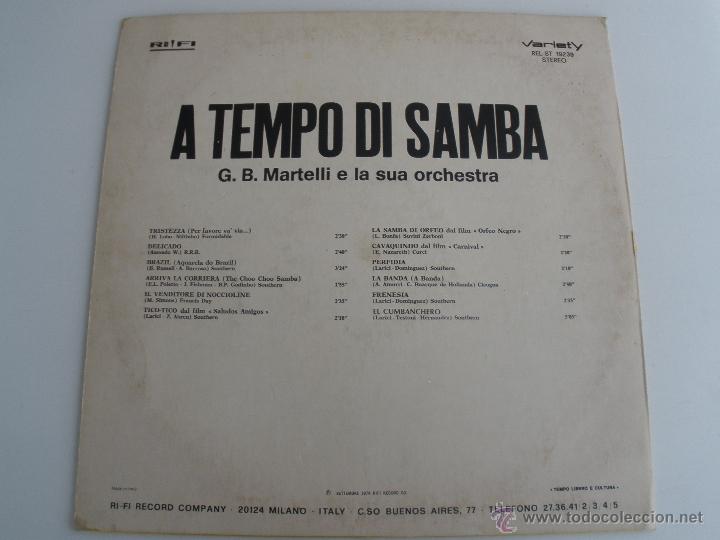 Discos de vinilo: G. B. Martelli E La Sua Orchestra ?&ndash; A Tempo Di Samba - Foto 2