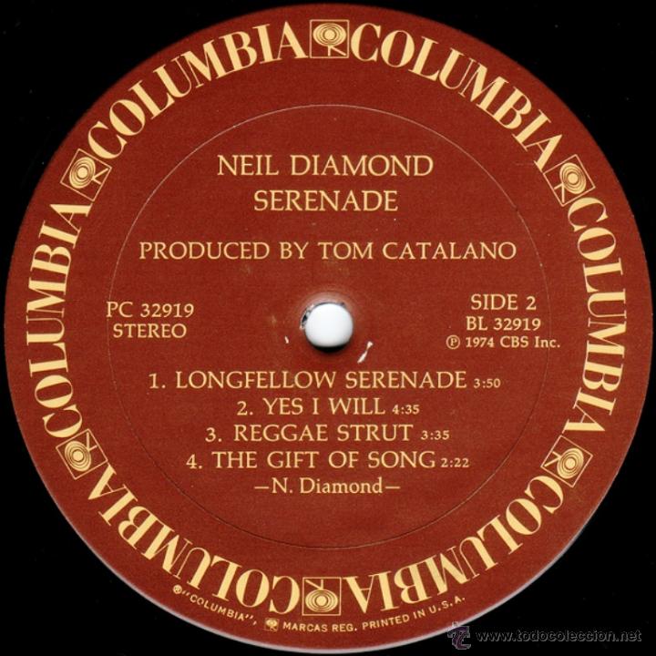 Discos de vinilo: LP de Neil Diamond año 1974 edición estadounidense - Foto 6 - 26459563