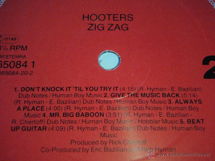 Discos de vinilo: Hooters &ndash; Zig Zag, Netherlands 1989 CBS - Foto 4