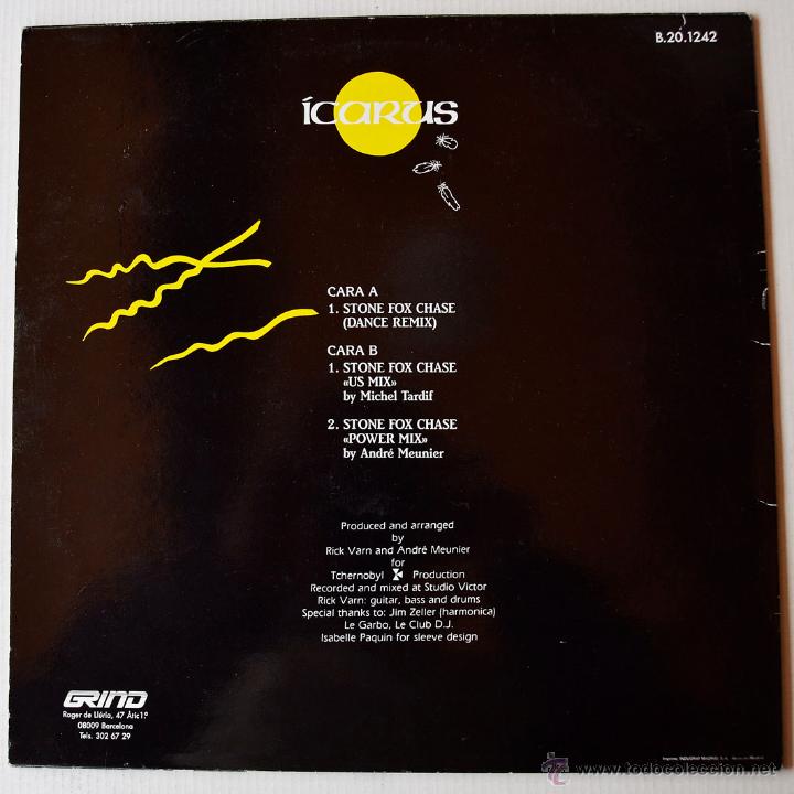 Discos de vinilo: ICARUS - STONE FOX CHASE (GRIND MX 1987) SP&Ntilde; - Foto 2