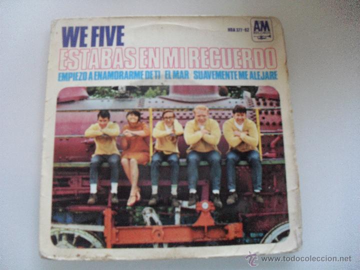 Discos de vinilo: WE FIVE - ESTABAS EN MI RECUERDO + 3 EP 1966 - Foto 1