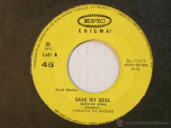 Disques de vinyle: Enigma! - Save My Soul / Under The Sign Of Aquarius - EPIC SC71077 - 1971 - Edicion Mexicana