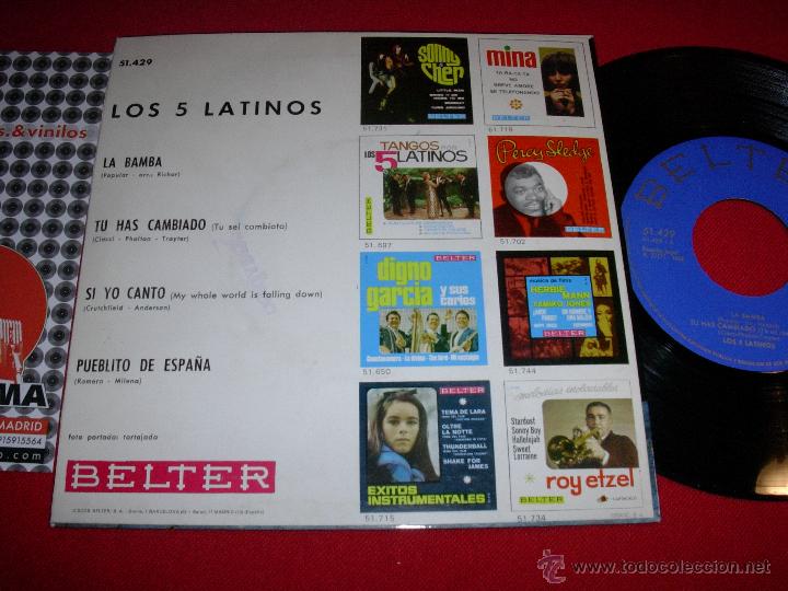 Discos de vinilo: los cinco latinos la bamba   1964   ep - Foto 2