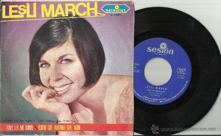 Discos de vinilo: lesli march single tony let me down espa&ntilde;a 1966 - Foto 1