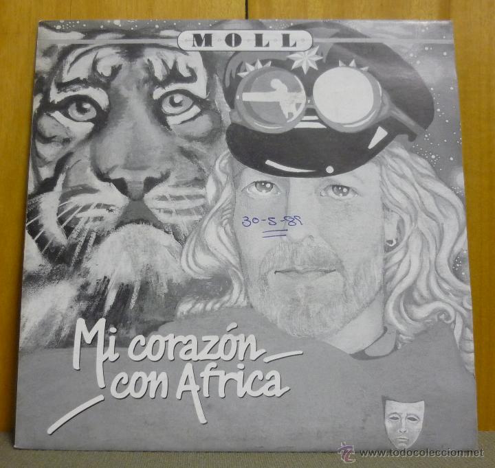 Discos de vinilo: Moll - Mi Coraz&oacute;n Con &Aacute;frica - Single Promo Solera Discos - SOL-80608 - Espa&ntilde;a 1989